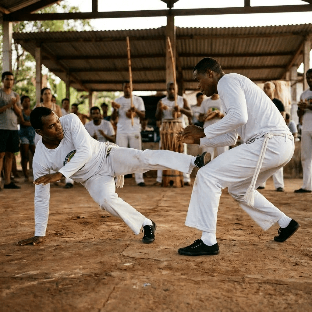 Add white socks to both capoeiristas