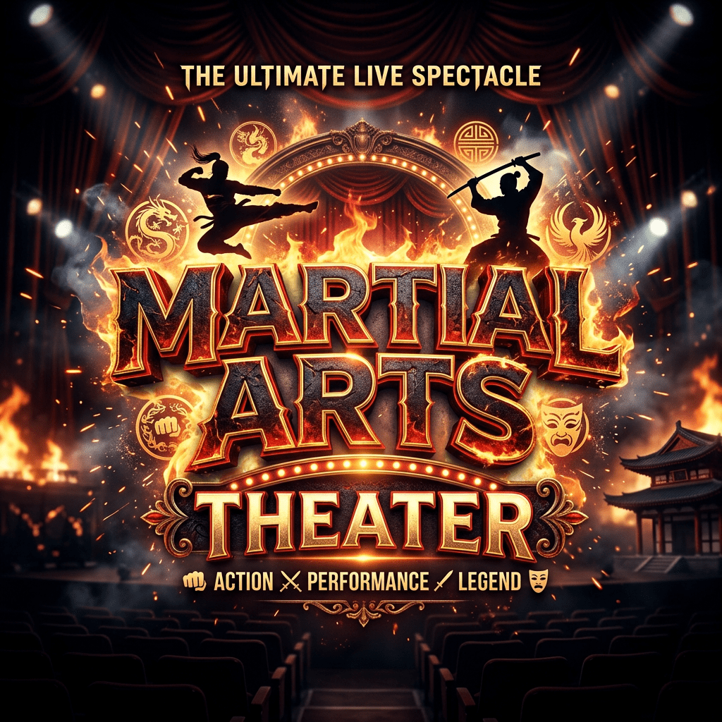 Martial arts theater live show with action, performance, and legend themes