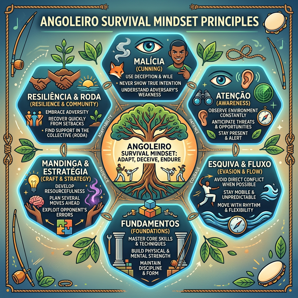 Angoleiro survival mindset principles diagram