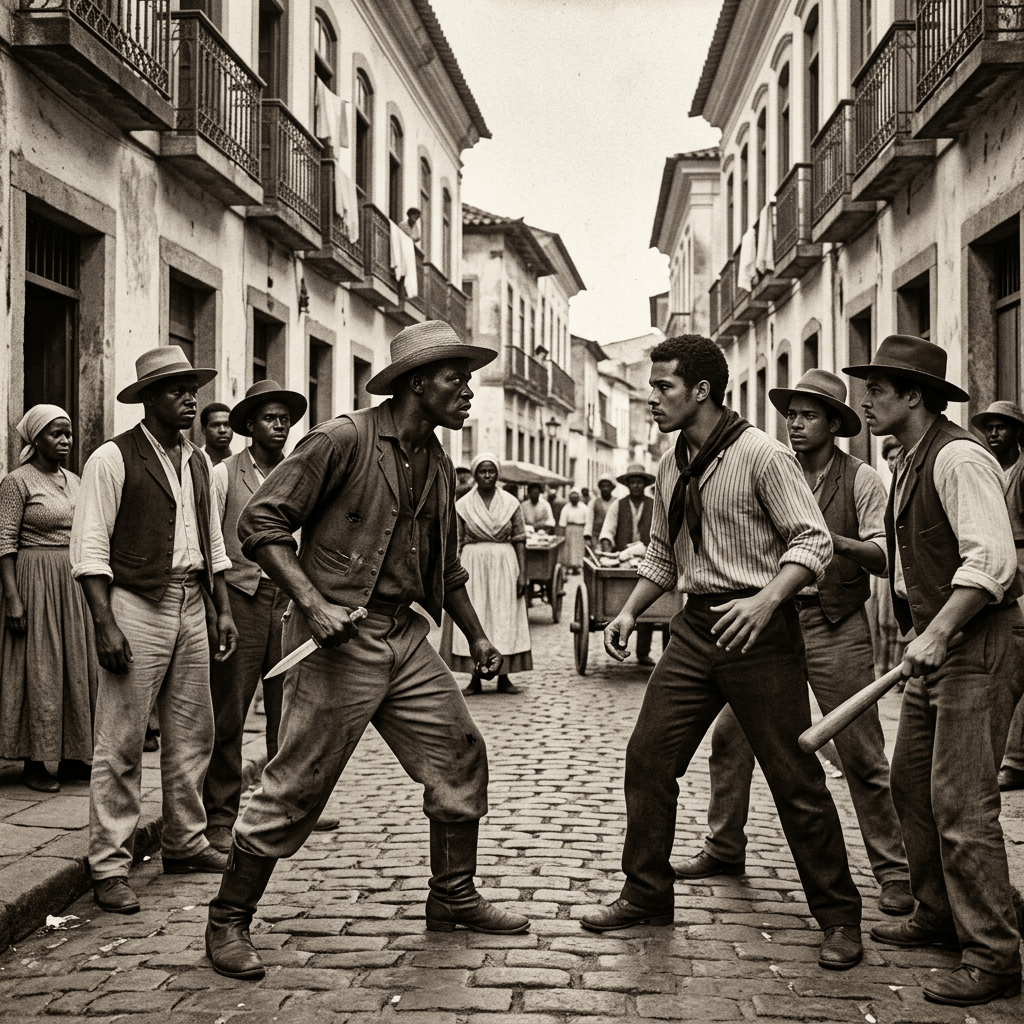 19th century Brazilian valentões street confrontation