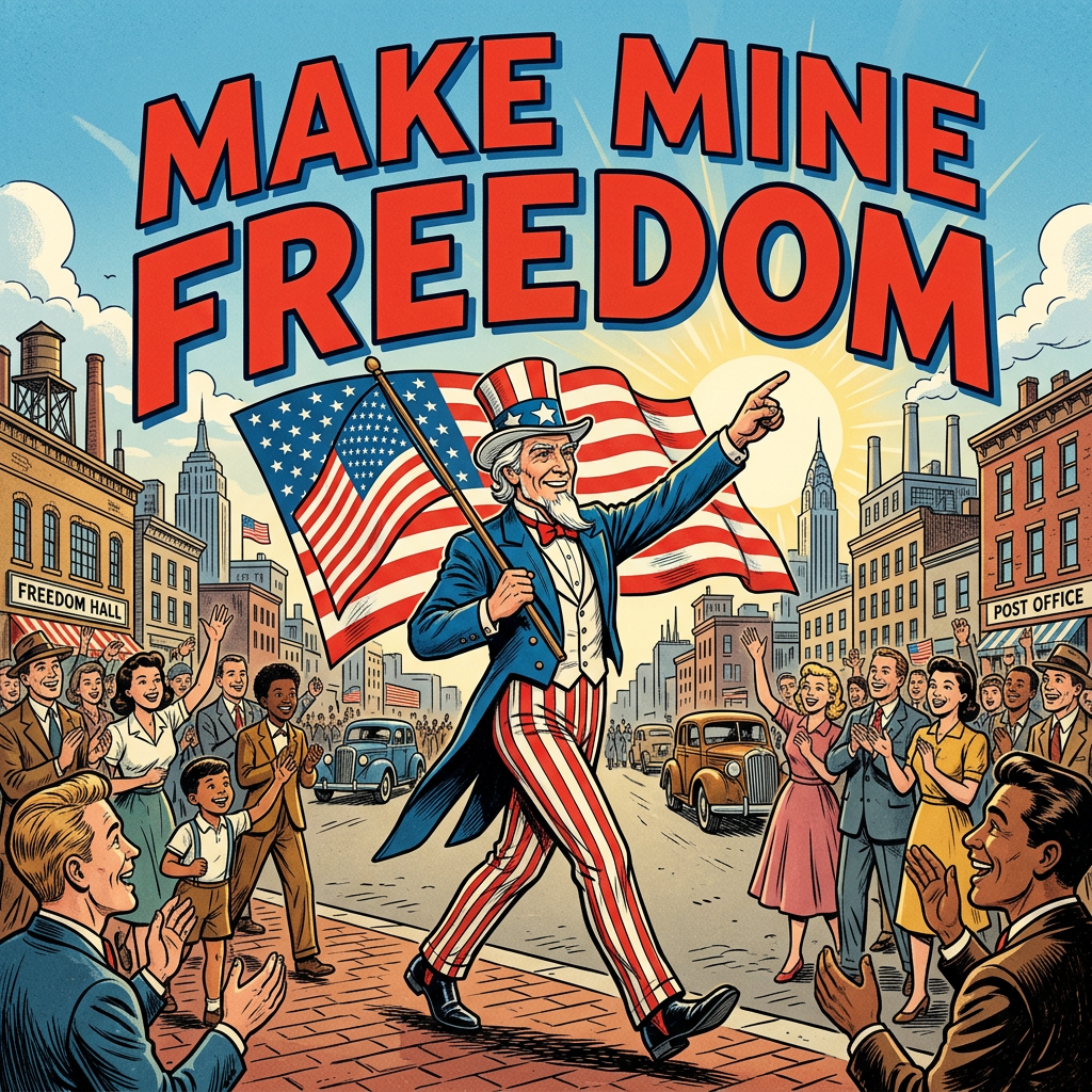 Add text "Make Mine Freedom"